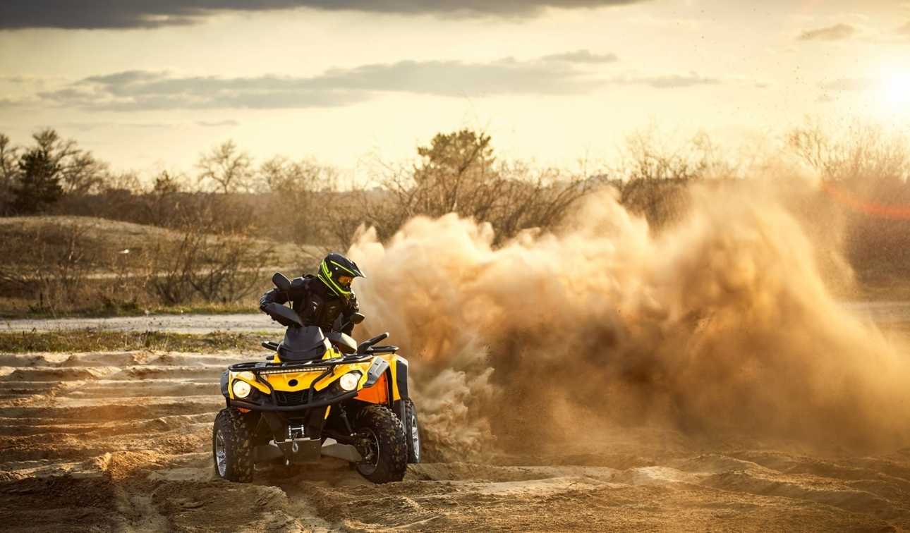 Yellow Quad Bike Overturns Yellow Quad Bike Overturns